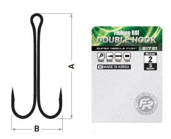Двійник Fishing Roi Double Hook D-2 BC №2/0 (5 шт)