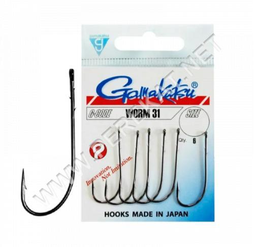 Гачок GAMAKATSU  WORM 31 №1/0, 6шт (67617)