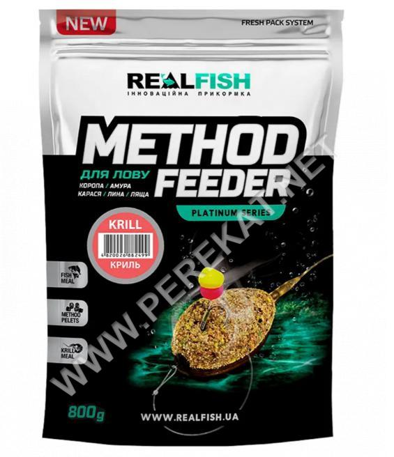 Прикормка RealFish Метод Фидер (Криль) 0,800 кг (67242)