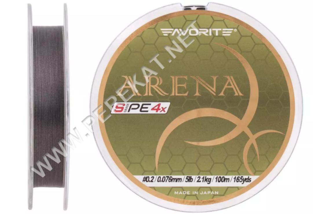 Шнур Favorite Arena PE 4x 100m (silver gray) #0.2/0.076mm 5lb/2.1kg (70318)