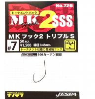 Гачки Yarie 726 MK Hook２ SSS #7 nanotef 50 pieces (83592)
