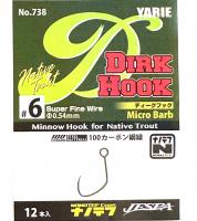 Гачки Yarie 738 Dirk Hook ＃6 Micro Barb (462977)